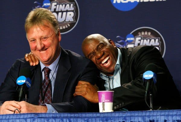 photo de Magic Johnson et Larry Bird