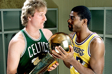 photo de Magic Johnson et Larry Bird